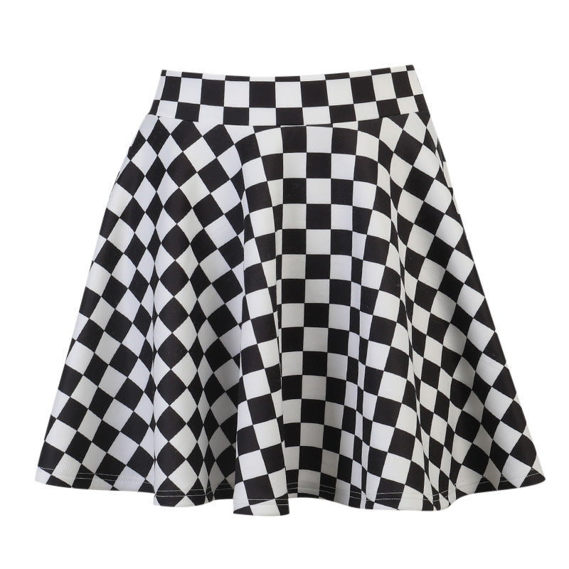 Dark Girl Color Contrast Plaid Stitching Skirt Sexy High Waist Skirt Dark Girl Color Contrast Plaid Stitching Skirt Sexy High Waist Skirt